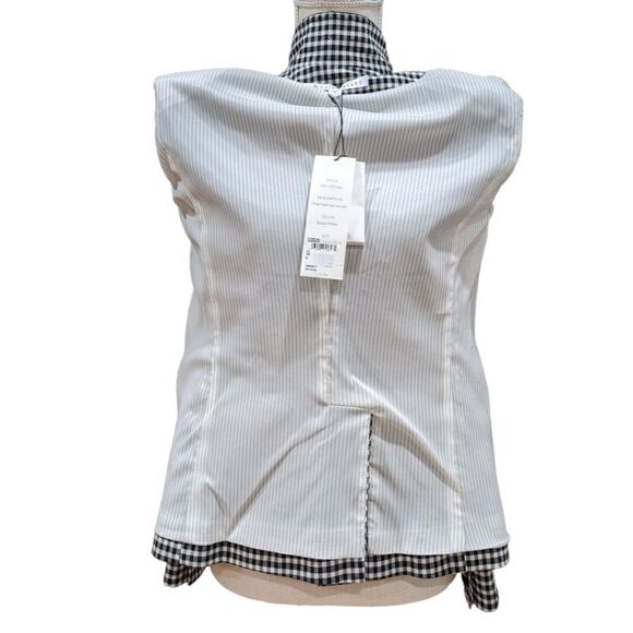 NWT Veronica Beard Cottage Gingham Large Lapel Jacket Black & White Plaid Size 4 - Picture 11 of 14